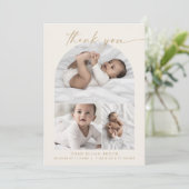 アーモダンチ |クリームフォトコラージュありがとうございました誕生 案内状 (スタンド正面)