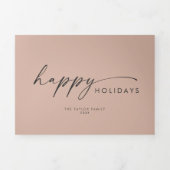 アーモダンチ |サーモンハッピーホリデーズフォトコラージュ 三つ折りクリスマスカード (カバー)