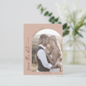 アーモダンチ |サーモンQRコードフォト日付を保存 インビテーションポストカード (スタンド正面)