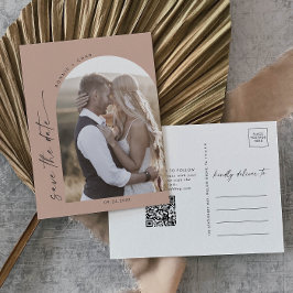 アーモダンチ |サーモンQRコードフォト日付を保存 インビテーションポストカード
