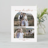 アーモダンチ |フォイルフォトコラージファミリークリスマス 箔シーズンカード (立ち正面)