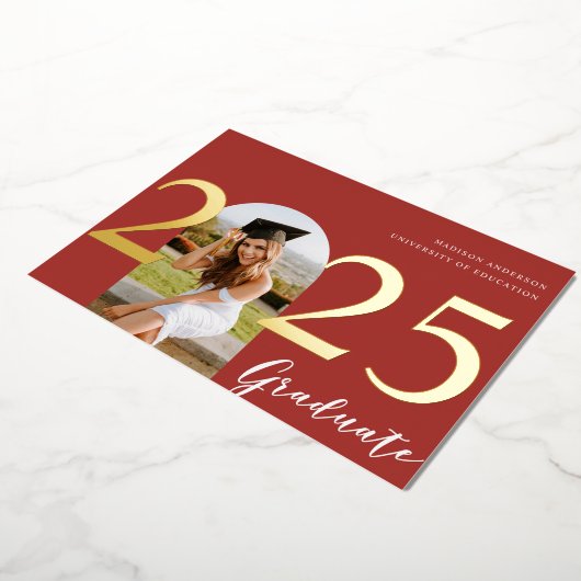 アーモダンチ |フォイルフォト卒業発表 箔招待状 (回転した状態)