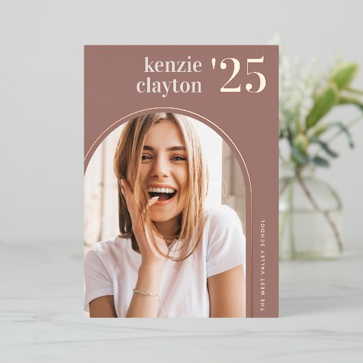 アーモダンチ |フォイル卒業の発表 箔招待状 (立ち正面)