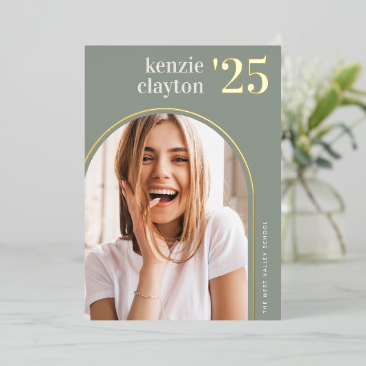 アーモダンチ |フォイル卒業発表 箔招待状 (立ち正面)