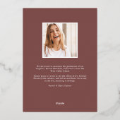 アーモダンチ |フォイル卒業発表 箔招待状 (裏面)