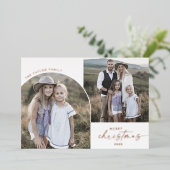 アーモダンチ |フォイル3家族の写真クリスマスニュース 箔シーズンカード (立ち正面)