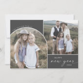 アーモダンチ |灰色のお正月3家族の写真ニュース シーズンカード (正面)