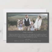 アーモダンチ |灰色のお正月3家族の写真ニュース シーズンカード (裏面)