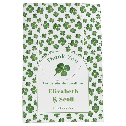 アーモダンチSt patricks dayウェディングシャワー ミディアムペーパーバッグ (正面)