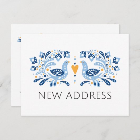 アーモダントの鳥が新しい住所を引っ越す 案内ポストカード (正面/裏面)