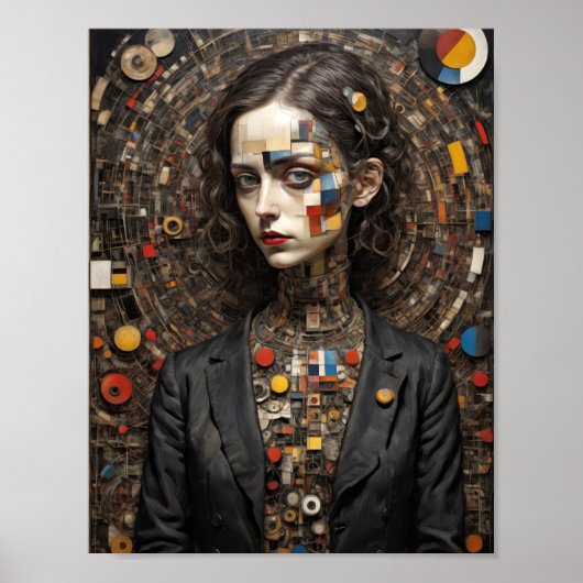 アーモダントアヴァンギャルドスタイル女性抽象芸術 ポスター (正面)