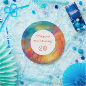 アーモダントカラフルハッピーバースデー年齢おもしろい ペーパープレート (パーティー)