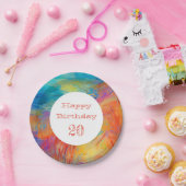 アーモダントカラフルハッピーバースデー年齢おもしろい ペーパープレート (パーティー)