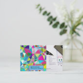 アーモダントカラフル抽象芸術背景 名刺 (スタンド正面)