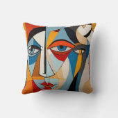 アーモダントカラフル抽象芸術顔 クッション (裏面)