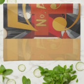 アーモダントキュービストデマス姿5 in金ゴールド キッチンタオル (折り畳み)