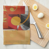 アーモダントキュービストデマス姿5 in金ゴールド キッチンタオル (四つ折り)