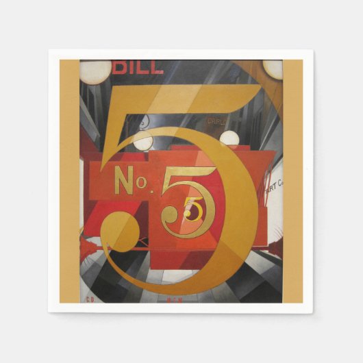 アーモダントキュービストデマス姿5 in金ゴールド スタンダードカクテルナプキン (正面)