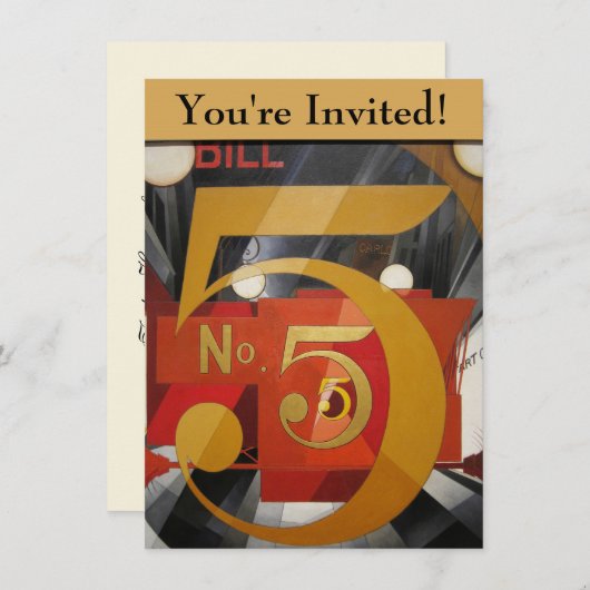 アーモダントキュービストデマス姿5 in金ゴールド 招待状 (正面/裏面)