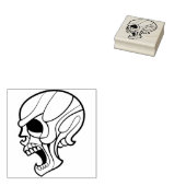 アーモダントスカルイラストレーションスタンプ ラバースタンプ (押印)