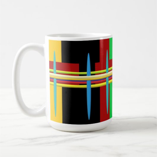 アーモダントストライプニート抽象芸術 コーヒーマグカップ (左)