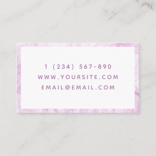 アーモダントセラピーピンク浮布ロマンチック 名刺 (裏面)