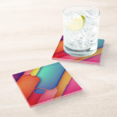 アーモダントデザインのカラー折り畳み ガラスコースター (アングル)