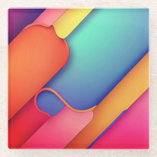 アーモダントデザインのカラー折り畳み ガラスコースター (正面)
