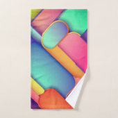 アーモダントデザインのカラー折り畳み バスタオルセット (ハンドタオル)