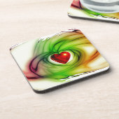 アーモダントハート、シックな愛のパターンの贈り物を彼女のために コースター (左側)