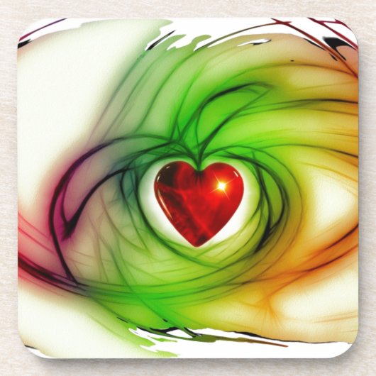 アーモダントハート、シックな愛のパターンの贈り物を彼女のために コースター (正面)