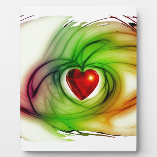 アーモダントハート、シックな愛のパターンの贈り物を彼女のために フォトプラーク (正面)