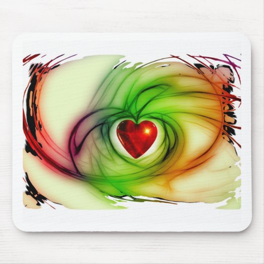 アーモダントハート、シックな愛のパターンの贈り物を彼女のために マウスパッド (正面)
