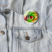 アーモダントハート、シックな愛のパターンの贈り物を彼女のために 缶バッジ (インサイチュ)