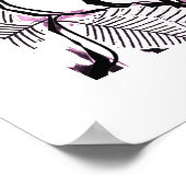 アーモダントバラ白黒パープルウォーター色 ポスター (角)