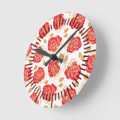 アーモダントバラ ラウンド壁時計 (傾斜)