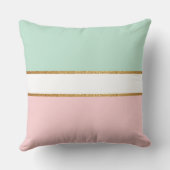 アーモダントプリントラインと金ゴールド |ミント&ピンク | クッション (裏面)