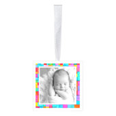 アーモダントベビー名誕生日3枚カラフル キューブオーナメント (右)