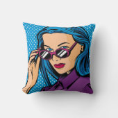 アーモダントポップ・アートのガール クッション (正面)