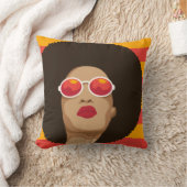 アーモダントポップ・アートのガール クッション (ブランケット)