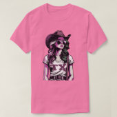 アーモダントポップ・アートのクールテキサス州女性のカーボーイウェスタン Tシャツ (デザイン正面)