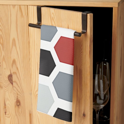 アーモダント六角形パターン キッチンタオル (三つ折り)