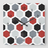 アーモダント六角形パターン スクエア壁時計 (正面)