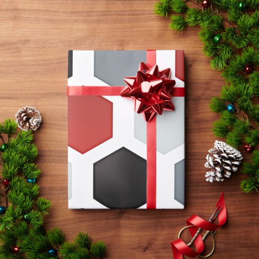 アーモダント六角形パターン ラッピングペーパー (クリスマスギフト)