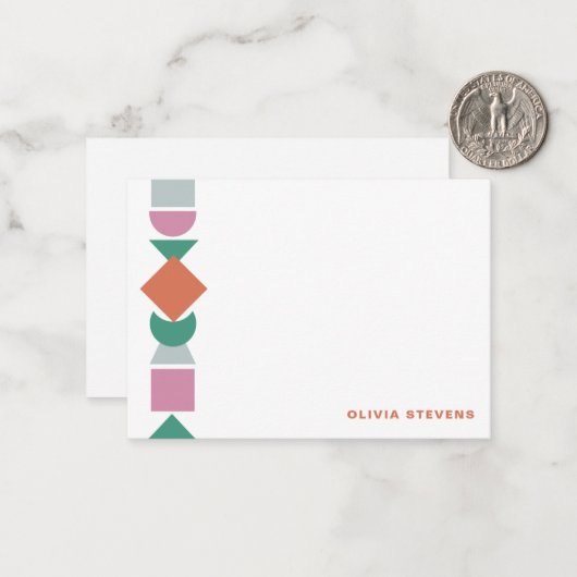 アーモダント抽象芸術のジオメトパーソナライズされたリ名 ノートカード (正面/裏面インサイチュ)