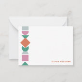 アーモダント抽象芸術のジオメトパーソナライズされたリ名 ノートカード (正面)