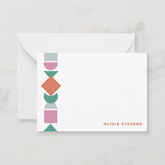 アーモダント抽象芸術のジオメトパーソナライズされたリ名 ノートカード (正面)