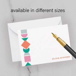 アーモダント抽象芸術のジオメトパーソナライズされたリ名 ノートカード