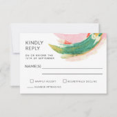 アーモダント抽象芸術絵を描ストロークウェディングRSVP 出欠カード (正面)