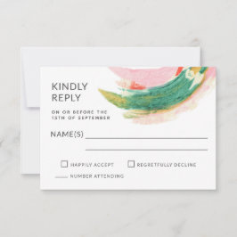 アーモダント抽象芸術絵を描ストロークウェディングRSVP 出欠カード